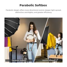 K&F Concept 120cm átmérőjű, parabolic softbox, gyorscsatlakozás, méhsejt rács, Bowens csatlakozás (KF-18-0008V2)