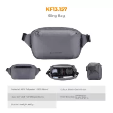 K&F Concept Alpha Sling 10L, fotós oldaltáska, sötét szürke (KF-13-157V6)