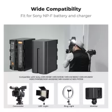 K&F Concept hordozható dupla USB-C akkumulátor NP-F970 töltő + 2db NP-F970 akkumulátor 6600mAh (KF-28-0047)