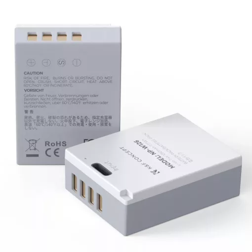 K&F Concept NP-W126 akkumulátor 1050mAh, USB-C csatlakozóval, 2db (KF-28-0048S1)