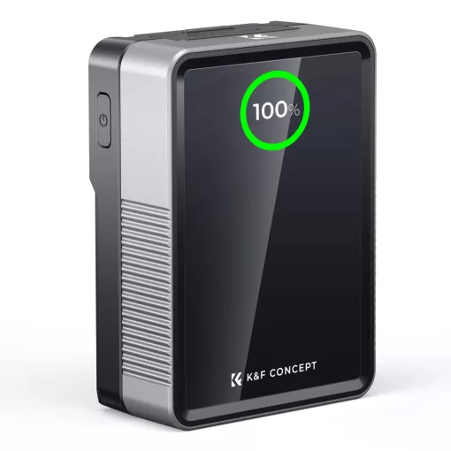 K&F Concept V-Mount Mini Pro akkumulátor, 50Wh, 3400mAh, 65W töltés, D-TAP, BP, DC, TFT kijelző KF28-0059