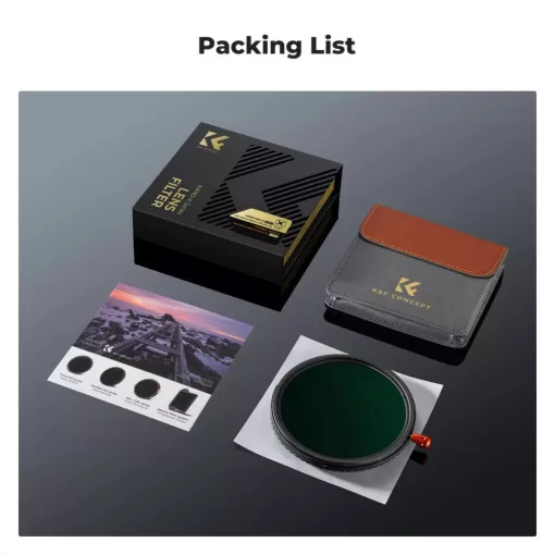 K&F Concept NANO-X, CPL+VARIO ND2-32+Black Mist 1/4 szűrő, w/o black cross, HD, vízlep, karcálló, 72 (KF-01-2926V2)