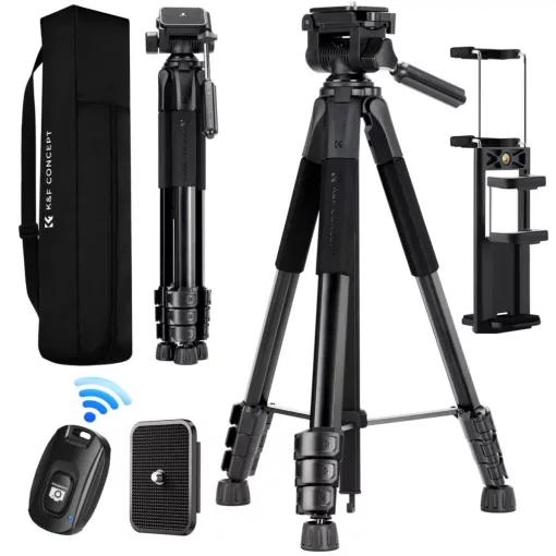 K&F Concept S254A3 + BV0 videó állvány, telefon adapter, bluetooth kioldó (KF-09-154)