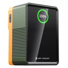 K&F Concept V-Mount Mini Pro akkumulátor, 99Wh, 14.8V, 6700mAH, 100W, BP, D-TAP, TFT kijelző, zöld (KF-28-0024V2)
