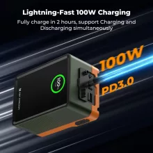 K&F Concept V-Mount Mini Pro akkumulátor, 99Wh, 14.8V, 6700mAH, 100W, BP, D-TAP, TFT kijelző, zöld (KF-28-0024V2)