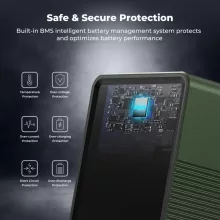 K&F Concept V-Mount Mini Pro akkumulátor, 99Wh, 14.8V, 6700mAH, 100W, BP, D-TAP, TFT kijelző, zöld (KF-28-0024V2)