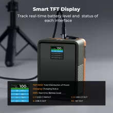 K&F Concept V-Mount Mini Pro akkumulátor, 99Wh, 14.8V, 6700mAH, 100W, BP, D-TAP, TFT kijelző, zöld (KF-28-0024V2)