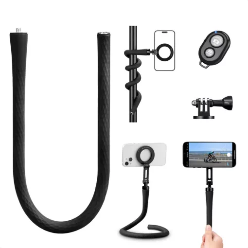 K&F Concept hajlítható selfie bot, Magsafe, Gopro adapter, bluetooth kioldó (KF-31-134)