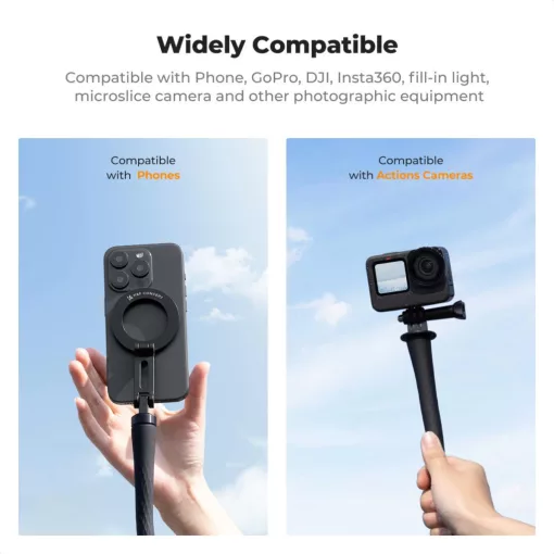 K&F Concept hajlítható selfie bot, Magsafe, Gopro adapter, bluetooth kioldó (KF-31-134)