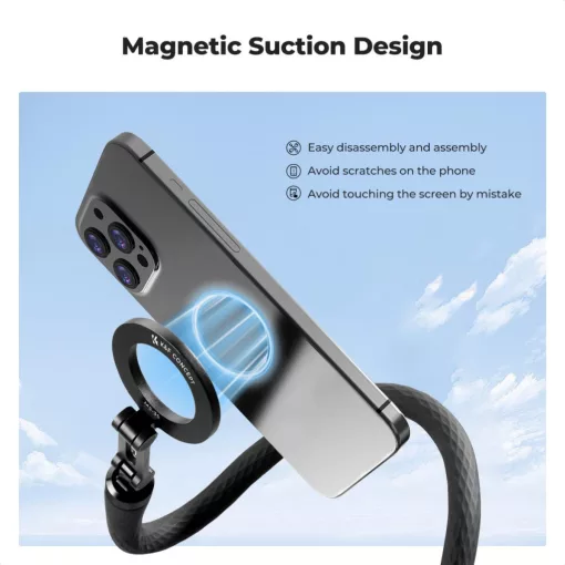 K&F Concept hajlítható selfie bot, Magsafe, Gopro adapter, bluetooth kioldó (KF-31-134)