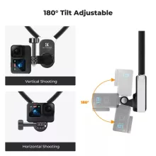 K&F Concept nyakba akasztható akció kamera tartó, Gopro és DJI Pocket 3 adapter (KF-31-129)
