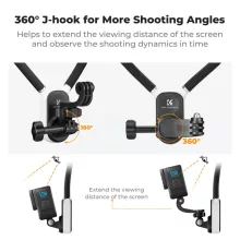 K&F Concept nyakba akasztható akció kamera tartó, Gopro és DJI Pocket 3 adapter (KF-31-129)