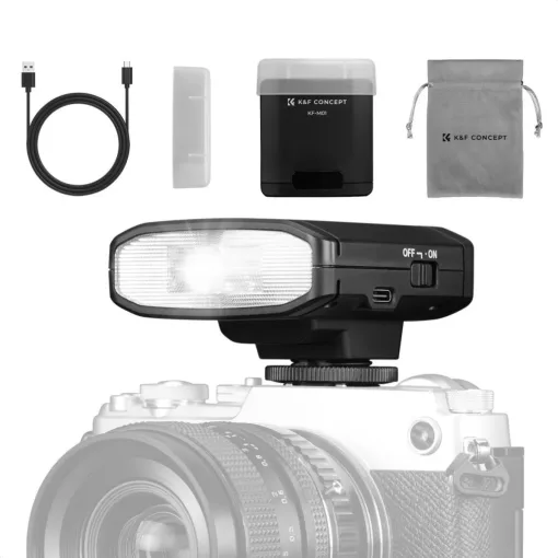 K&F Concept M01 mini vaku, GN12, 5600K, 2000mAh, középpontos érintkezővel (KF-22-016)