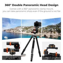 K&F Concept GD3W PRO panoráma állványfej, precíziós 3 irányú, 6?kg teherbírás, vízmérték, Arca Swiss (KF-31-127)