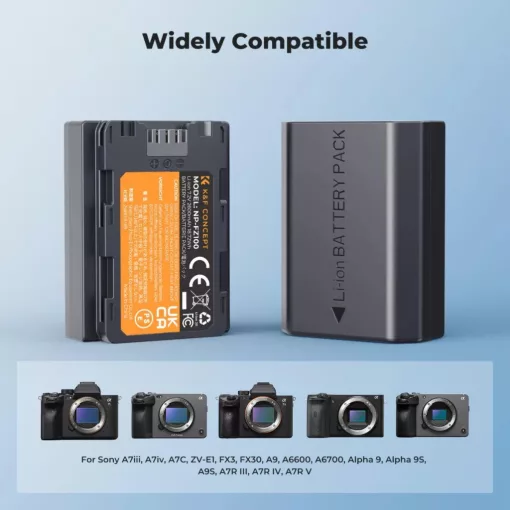 K&F Concept hordozható dupla USB-C akkumulátor NP-FZ100 töltő + 2db NP-FZ100 akkumulátor 2600mAh (KF-28-0097)