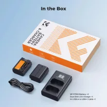 K&F Concept hordozható dupla USB-C akkumulátor NP-FZ100 töltő + 2db NP-FZ100 akkumulátor 2600mAh (KF-28-0097)