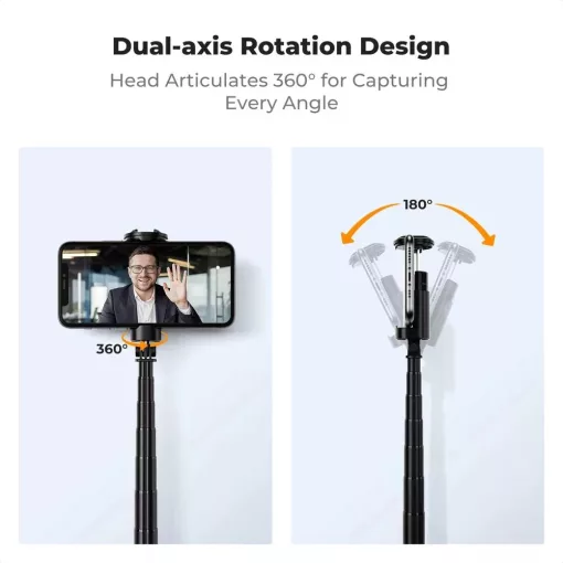 K&F Concept X96 selfie állvány, monopod, telefontartó adapter, 175cm max magasság, bluetooth, fekete (KF-15-0002)