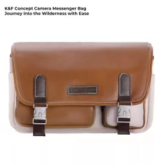  K&F Concept Sling Bag 10L Urban Wander 11, Grawel white, bőrhatású felület, tört fehér, barna (KF-13-142V2)