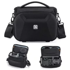   K&F Concept Travel Shoulder Bag oldaltáska, 5L, M, kemény előlapi védőborítás, fekete (KF-13-221)