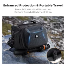 K&F Concept Travel Shoulder Bag oldaltáska, 5L, M, kemény előlapi védőborítás, fekete (KF-13-221)
