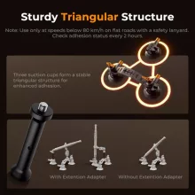 K&F Concept tripla tapadókorong rögzítő készlet, 3db MS44, magic arm, összekötő elemek, 32-110cm rúd (KF-31-197)