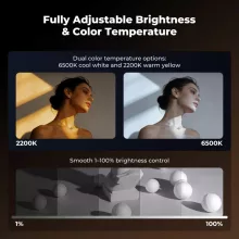 K&F Concept 25W lámpa, WRGB, fókuszálható fény, 20db gobo, 4db szín, 9000mAh, állványmenet, ezüst (KF-34-063)