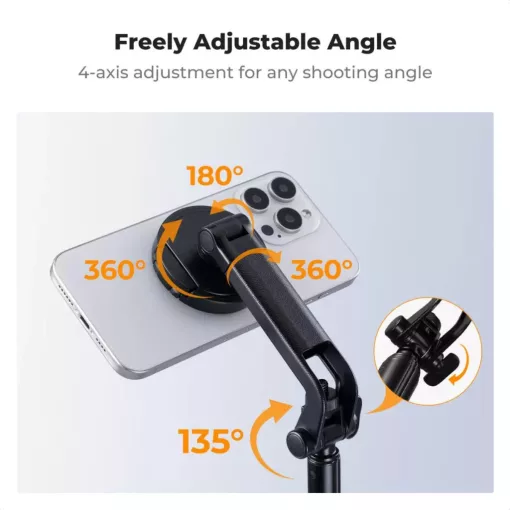 K&F Concept 1,8m állvány, selfie bot, gömbfejjel, Gopro adapter, telefon adapter, bluetooth kioldó (KF-15-0015)