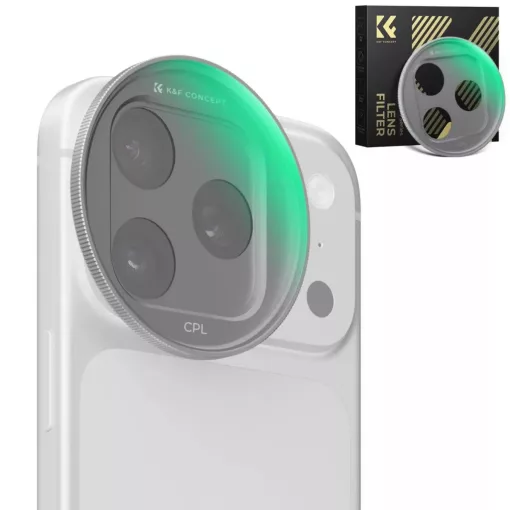 K&F Concept CPL Snap-on szűrő, HD bevonat, vízálló, karcálló, ezüst, iPhone 17 Pro/Max (KF-15-0053)