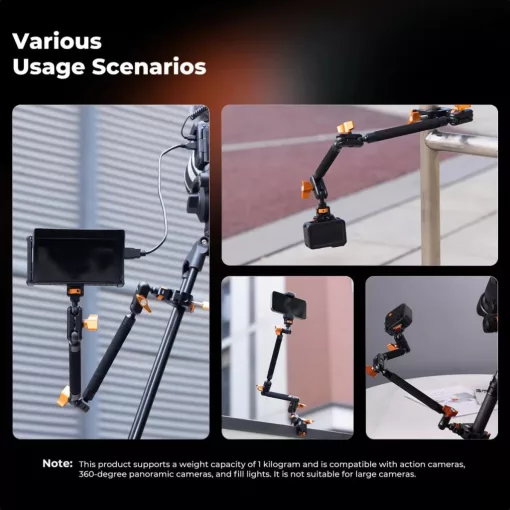 K&F Concept MS63 magic arm, 56cm + super crab clamp, satu, 20-60mm (KF-31-201)