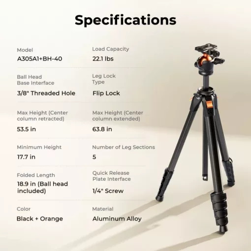 K&F Concept A305A1 + BH-40 állvány, telefon adapter (KF-09-170)