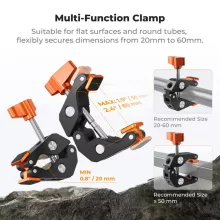 K&F Concept multi funkcionális super crab clamp, satu, 20-60mm átfogás (KF-31-218)