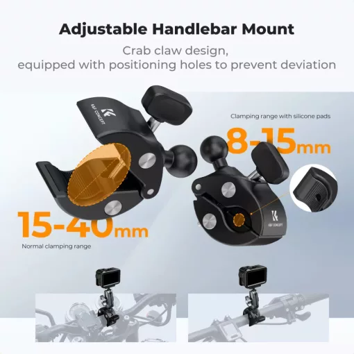 K&F Concept MS102 dupla satu/bilincs 8-40mm átmérőhöz, magic arm (KF-31-204S2)
