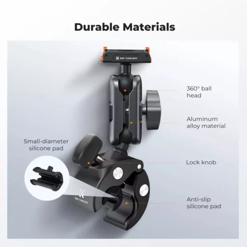 K&F Concept MS101 csőre szerelhető satu 8-40mm átmérőhöz, magic arm, DJI Action3/4/5 Pro/Osmo 360 (KF-31-204S1)