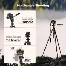 K&F Concept O234A3 + BH-36 videó állvány, telefon adapter (KF-09-179)