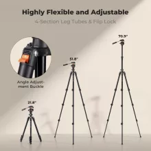 K&F Concept O234A3 + BH-36 videó állvány, telefon adapter (KF-09-179)