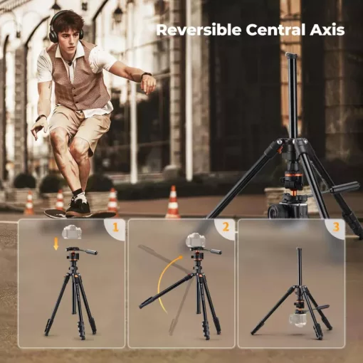 K&F Concept O234A3 + BH-36 videó állvány, telefon adapter (KF-09-179)