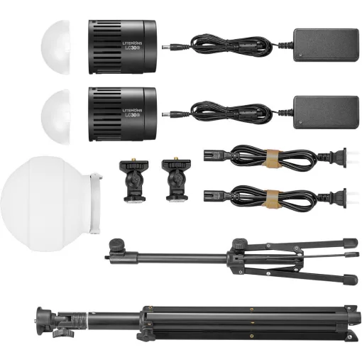 Godox LC30D-K2 Litemons Tabletop Video double Licht kit (5600K-30W) 