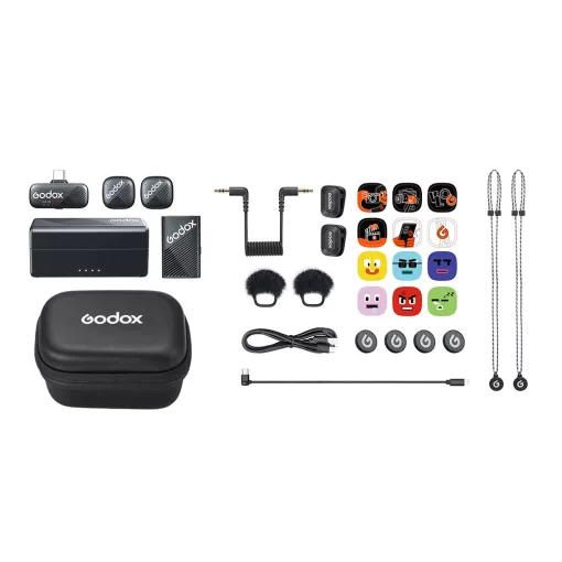 Godox Cube-C Combo Kit2 - Vezeték nélküli Mikrofon USB-C csatlakozás, mobilokhoz (2.4 GHz)