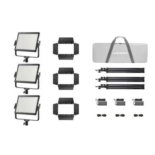 Godox Litemons LP600BI Fekete KIT 3 -  LED Tabló Bi-Color (60W)