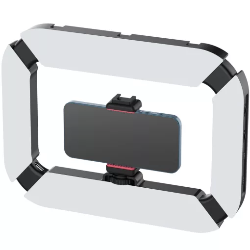 Ulanzi U200 vlogger rig, beépített LED világítással, telefon tartóval, 3 vakupapucs csatlakozóval (UL-2245)