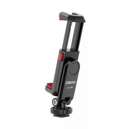 Ulanzi ST-06s telefon tartó adapter állványhoz, elforgatható, dönthető, vakupapucs adapterrel, fekete (UL-2575)