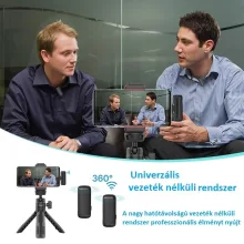 Ulanzi J12 Vezeték nélküli Lavalier mikrofon 2 adó és 1 vevő Android készülékekhez (UL-2883)