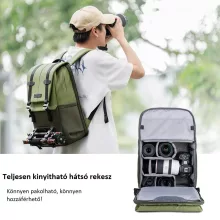 K&F Concept Beta Backpack 20 literes, fotós hátizsák, sötét zöld színben (KF-13-087AV2)