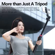 Ulanzi MT-78 selfie állvány, monopod, telefontartó adapter, 185cm max magasság, bluetooth, fekete (UL-T077GBB1)