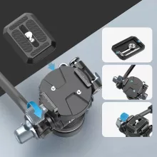 Ulanzi U190 Pro fluid vidó állványfej, 4kg teherbírás, 90°-os eldöntés, arca swiss cseretalp (UL-E009GBB1)