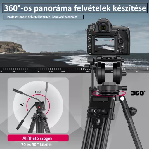 Ulanzi MT-81, T080GBB1 nagy teherbírású videó állvány, fluid videófejjel (UL-T080GBB1)