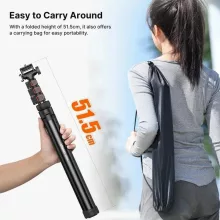 Ulanzi TB64Z selfie állvány, monopod, telefontartó és bluetooth adapter, 160cm max magasság, fekete (UL-T126USB1)