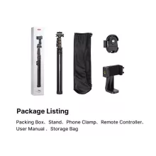 Ulanzi TB64Z selfie állvány, monopod, telefontartó és bluetooth adapter, 160cm max magasság, fekete (UL-T126USB1)