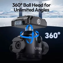 Ulanzi T100 Uka gömbfej, 6kg teherbírás, vakupapucs adapter, 3/8" és 1/4" (UL-C062)