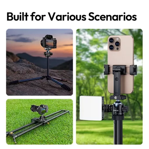 Ulanzi T100 Uka gömbfej, 6kg teherbírás, vakupapucs adapter, 3/8" és 1/4" (UL-C062)